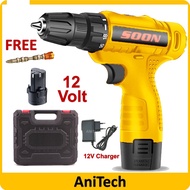 SOON 12V Li-on Battery Cordless Hand Drill Screwdriver Drill Rechargeable Electric Drill Battery Drill Cordless Drill