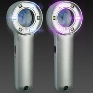 แว่นขยาย แว่นขยายมีไฟ LED & UV LOUPE เลนส์ขยาย 10X แว่นส่องพระ กล้องส่องพระ กล้องส่องเพชร แว่นส่องจิ
