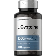 Horbäach L-Cysteine 1000mg | 100 Powder Capsules | Non-GMO, Gluten Free Supplement