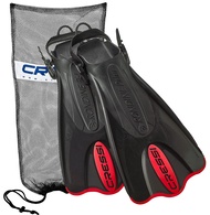Cressi Italian Made Palau Short Snorkeling Swim Fins with Mesh Bag