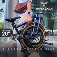 🇸🇬 TAKACHIA® TIIME Series C20" Trifold Bike | SHIMANO 9-Speed | Lightweight 3-Fold Folding Bicycle