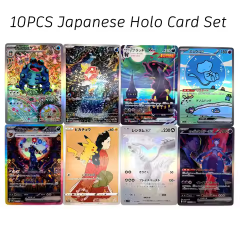 10PCS Pokemon Proxy Cards Umbreon Mew Pikachu Zekrom Reshiram Mewtwo VMAX ex Holo DIY TCG Collection
