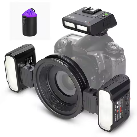 Meike MK-MT24 II Macro Ring Flash Macro Twin Lite Flash Work For Nikon DSLR D850 D800 D90 D80 D5300 