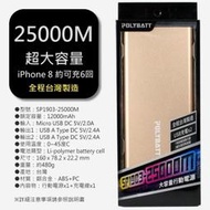 🔺MIT台灣製 商檢合格認證 一年保固 25000mah 超大容量金屬質感行動電源 雙輸出 小米 隨充 行動充 快充