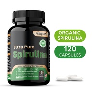 Spirulina Powder Capsules 3000 mg - Purest Non-Irradiated Blue-Green Algae - Optimal Vegan Protein -