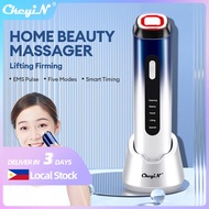 【Fulfilled by Lazada】CkeyiN EMS Facial Beauty Device 5 in 1  Skin Tightening Firming Machine with Hot Compress LED Therapy for Face Lift MR672