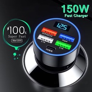 5 Ports 150W Car Charger Fast Charging PD QC3.0 USB C Car Phone Charger Type C Adapter