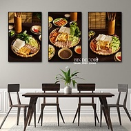 Tranh treo tường tráng gương bún đậu mắm tôm 6 trang trí quán ăn,nhà hàng kèm đinh treo