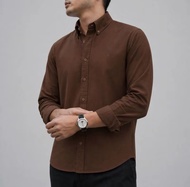 Mens Oxford Cotton Long Sleeve Shirt S-4XL