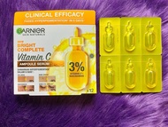 卡尼爾 Garnier美白精華 12支 Vitamin C Bright Complete Ampoule Serum 淡斑精華 去黑眼圈 維C精華 敏感肌 均勻膚色 去黃 面膜 安瓶 暗瘡皮膚 痘痘