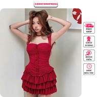 3-Layer Embedded Mesh Design Dress K5796 _CAROTSHOPMALL