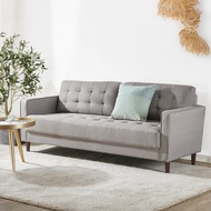 Benton Mid-Century Fabric Upholstered Sofa Grey 3 Seater