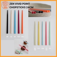 ZEN VIVID POINT CHOPSTICKS 24CM – 10 COLORS PBT NON-SLIP HEXAGONAL DESIGN
