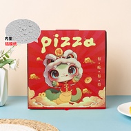 Disposable Aluminum Foil Pizza Box Square Shape Fast Food Delivery Pizza Container Chinese Trendy De