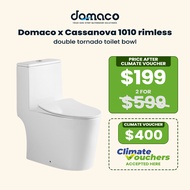 Domaco x Cassanova 1010 rimless double tornado toilet bowl