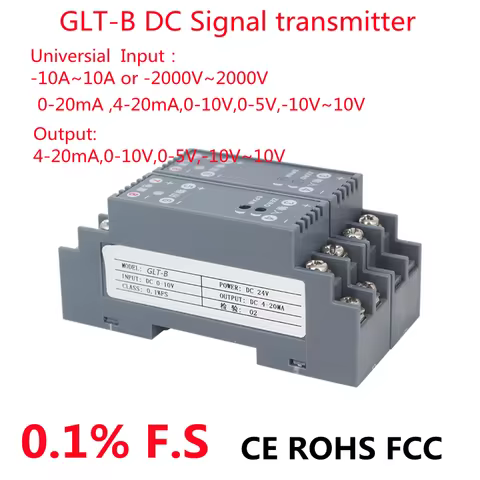 DC Signal Converter 4-20mA 0-10V 0-20mA 50mA 75mV Signal Transmitter Current Voltage Transducer DC24