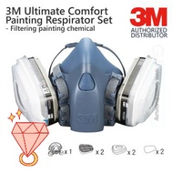 [READY STOCK] Original 3M 7502 7in1 Reusable Half Facepiece Silicone Respirator Mask Medium Size