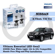 Philips New Ultinon Essential LED Bulb Gen2 6500K H4 Set for Nissan X-Trail T30 T31 2008-2014