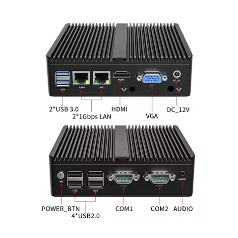 Metal Case Mini PC Intel N2840 Desktop Computer Pfsense DDR3L Msata SSD 2Lan 2COM VGA HD Display