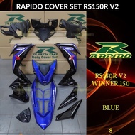 RAPIDO COVER SET RS150R/RS150 V2 V3 WINNER150 (8) BLUE (STICKER TANAM/AIRBRUSH) COVERSET