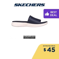 Skechers Women On-The-GO 600 Pursue Sandals - 140727-NVY 5-Gen Technology Contoured Goga Mat Footbed, Hanger Optional, Machine Washable