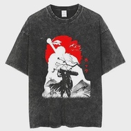 Berserk Guts เสื้อยืด Unisex ซักผ้าเสื้อยืดลูกเรือคอสําหรับผู้ใหญ่ Heat Treatment