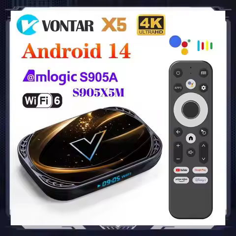 VONTAR Amlogic S905A S905X5M X5 Android 14.0 TV Box Media Player Andorid 14 1000M AV1 4K 60fps Googl