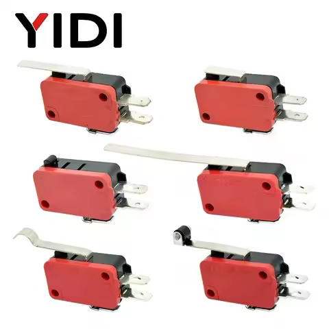 YIDI 16A 250VAC SPDT Momentary Travel Limit Micro Switch 1NO1NC 3pin Lever Roller V-15 V-151 V-152 V
