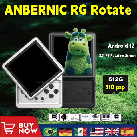 ANBERNIC RG Rotate Square Rotatable IPS Screen Handheld Game Console Android 12 T618 Processor Retro