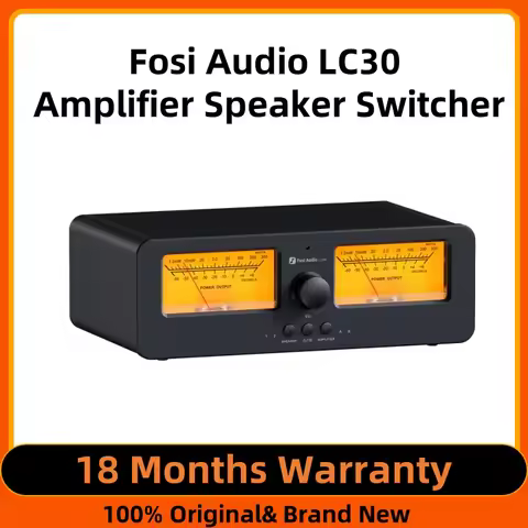 Fosi Audio LC30 Amplifier Speaker Switcher 2-in-2 Out Dual Analog VU Meter Audio Switcher Box with D