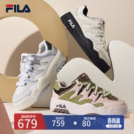 FILA 斐乐官方女鞋ROSETTA摩登板鞋2024春新款斑斓鞋运动鞋休闲鞋 白中白/南极灰-BA 38