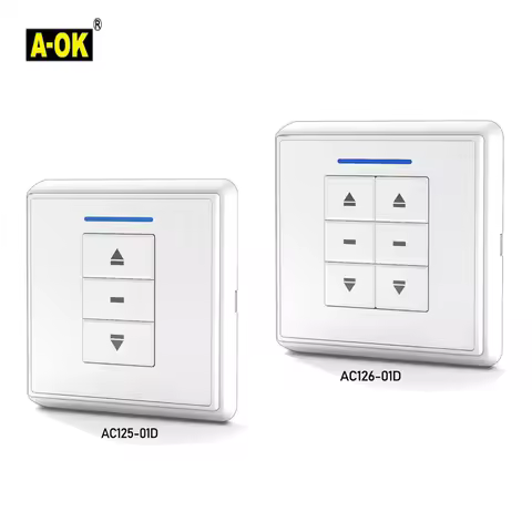 A-OK AC125-01/AC126-01 Single/Dual Wall Switch panel,Wireless remote Wall Controller for A-OK RF433 