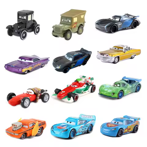 Disney Cars Racing Car Toys Litchi Granny Lightning McQueen Oil boss Storm Jackson Alloy Racing 1：55