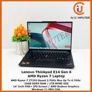 LENOVO THINKPAD E14 GEN 6 AMD RYZEN 7 7735U 16GB DDR5 RAM 1TB NVME SSD USED LAPTOP NOTEBOOK