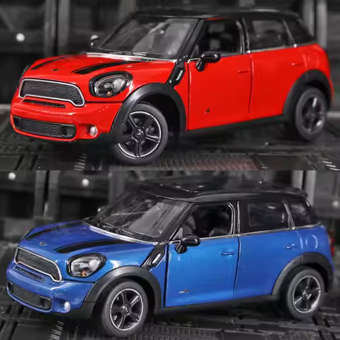 rastar 1:24 BMW mini Cooper alloy car model collection, front wheels can turn, doors and hood can be