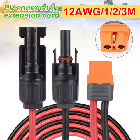 Solar Connector to XT60I- F Adapter CableConnect Solar Panel Charge Cable 12AWG for Solar Generator