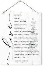 FMBOD Rustic Wooden Religious Decor Sign, 15*11.4 inches, Christian Gift for Couple, 1 Corinthians 1