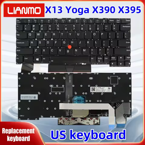 US Laptop Keyboard For Lenovo ThinkPad X13 Yoga GEN1 X390 Yoga X395 Yoga With Backlight