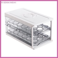 WMMB Eggs Holder 2 Layer Foldable Plastic Eggs Container with Lid and Handle Clear Eggs Tray for Kit
