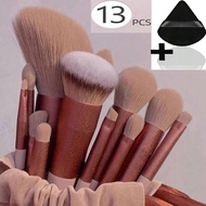 ชุดแปรงแต่งหน้าอาชีพ 14 ชิ้น ขนแปรงไนลอนและมือจับ ABS รวมแปรง แปรงเขียนคอนทัวร์ แปรงผสมสี แปรงอายแชโ