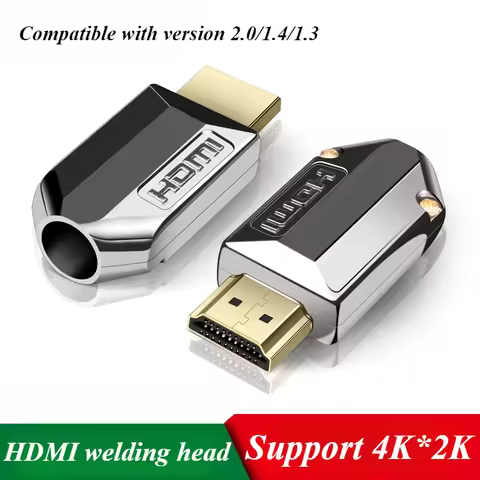 Welding HDMI Connector with Shell Metal Soldering HD Cable Plug High Speed HD Data Cable Joint for C