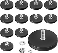 AHIER 12Pack Rubber Coated Magnets, Neodymium Magnet Base with M6 Threaded Studs, Non-Slip Strong Mounting Magnet Stud Magnet for Light Bar Mirror Camera Tool