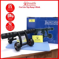 Premium 4-Wheel Abdominal Roller – 4-Wheel Abdominal Exercise Equipment – Fitness, Gym, 6-Pack Abdom