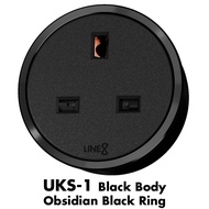 Line8 UKS-1 Power Track British Premium Socket Unit (Black Body) (Obsidian Black Ring)