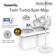 Supamop Twin Turbo Spin Mop Set Patented Washing Column Labor-saving Washing Drying Mop Fragrance Bo