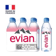 Evian Natural Mineral Water 6 X 500ML pack