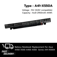 (ส่งฟรี ประกัน 1 ปี) แบตเตอรี่ โน๊ตบุ๊ค Compatible with ASUS A550J A550VX F450 F550 F552 K450 K550 K