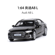 [Ready Stock] 1: 64 Audi A8L Audi A8L Alloy Car Model Business Car Collection Ornaments