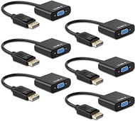 Display Port to VGA, Multi-Pack Gold-Plated DisplayPort to VGA Converter Adapter (Male to Female) for Computer, Desktop, Laptop, PC, Monitor, Projector, HDTV, HP, Lenovo, Dell, ASUS and More (6-Pack)