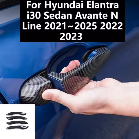 For Hyundai Elantra i30 Sedan Avante N Line 2021~2025 2022 2023 Car Exterior Door Handle Cover Prote